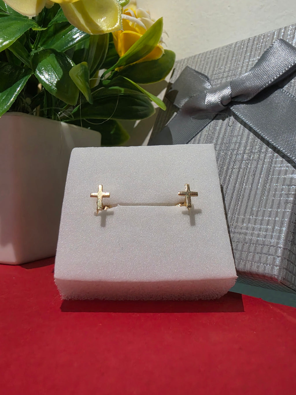 ✝️ Aretes Cruz 18k ✨