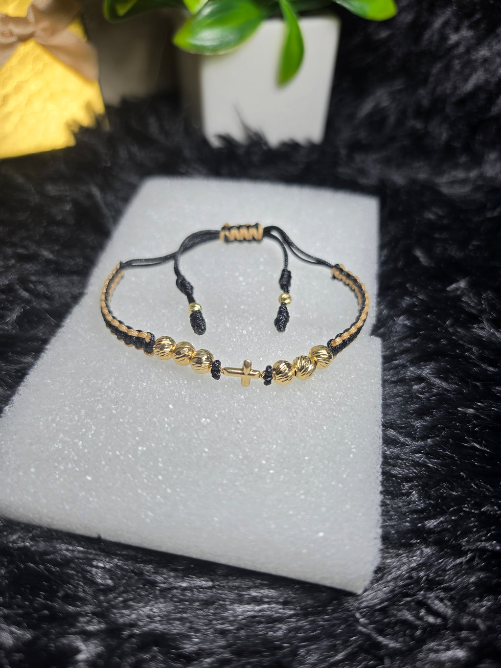 Pulsera De Bendición Con Dije de Cruz