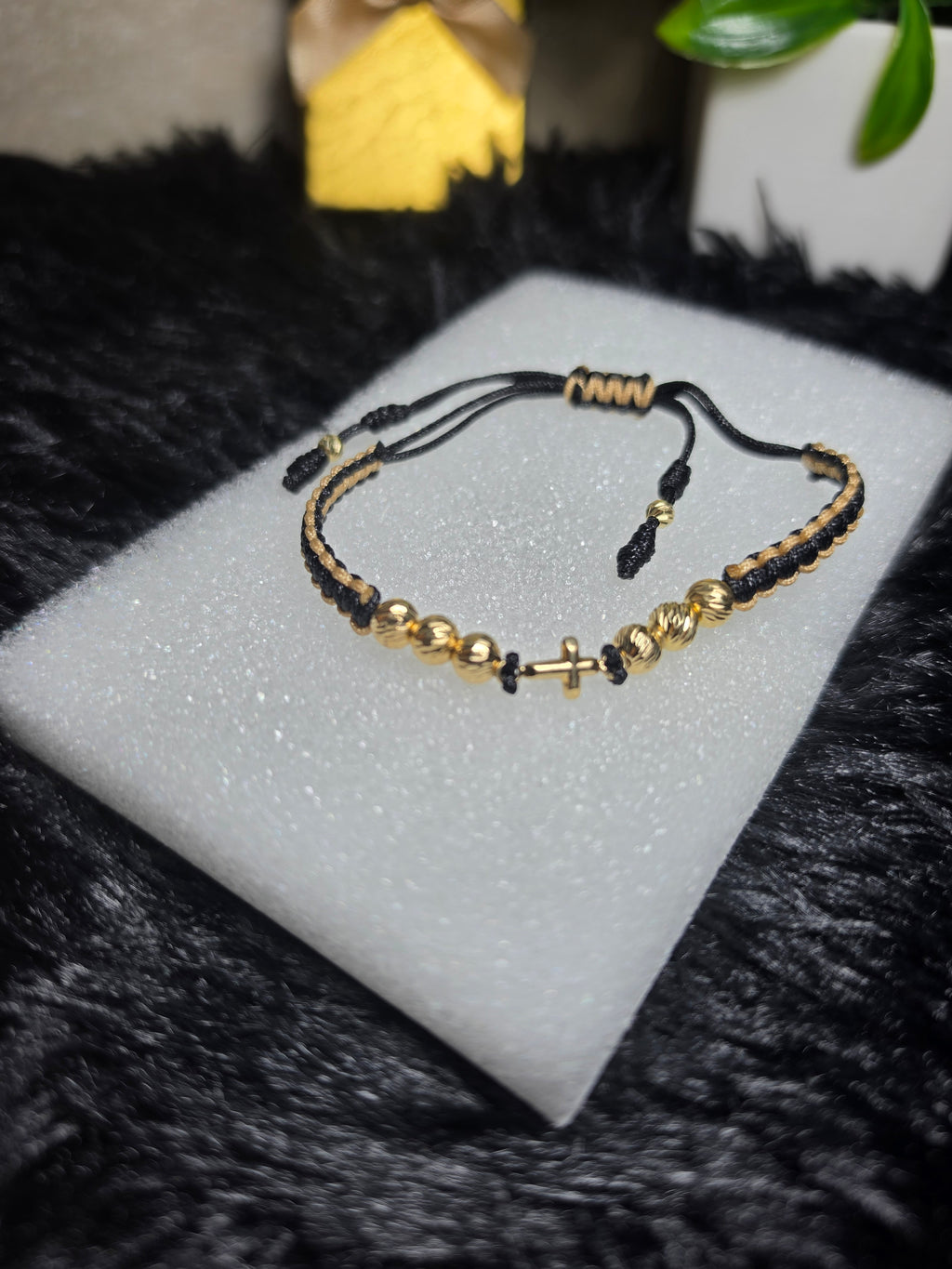 Pulsera De Bendición Con Dije de Cruz
